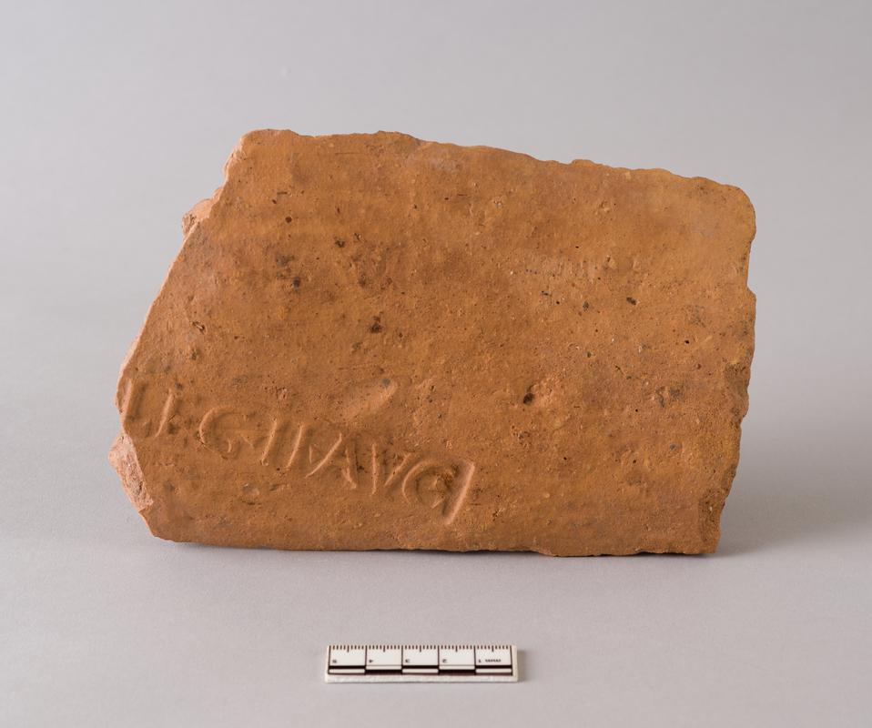 Roman ceramic tegula, stamped