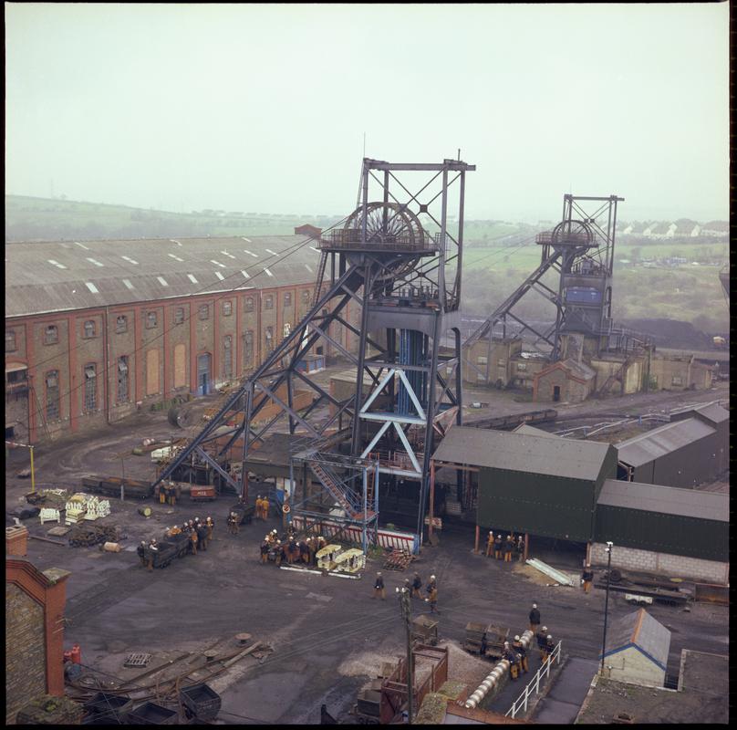 Colour film negative showing a general view of Penallta Colliery from the baths.  &#039;Penallta&#039; is transcribed from original negative bag.