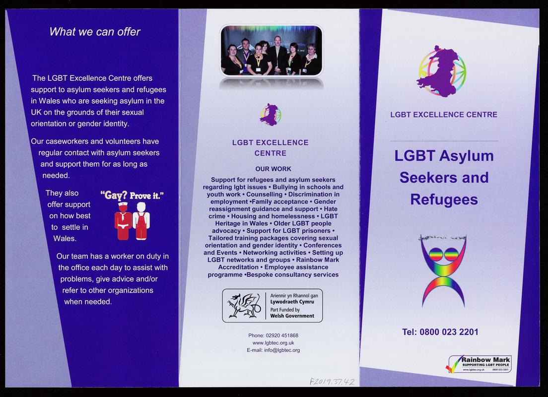 LGBT Excellence Centre leaflet &#039;LGBT Asylum Seekers and Refugees&#039;.
