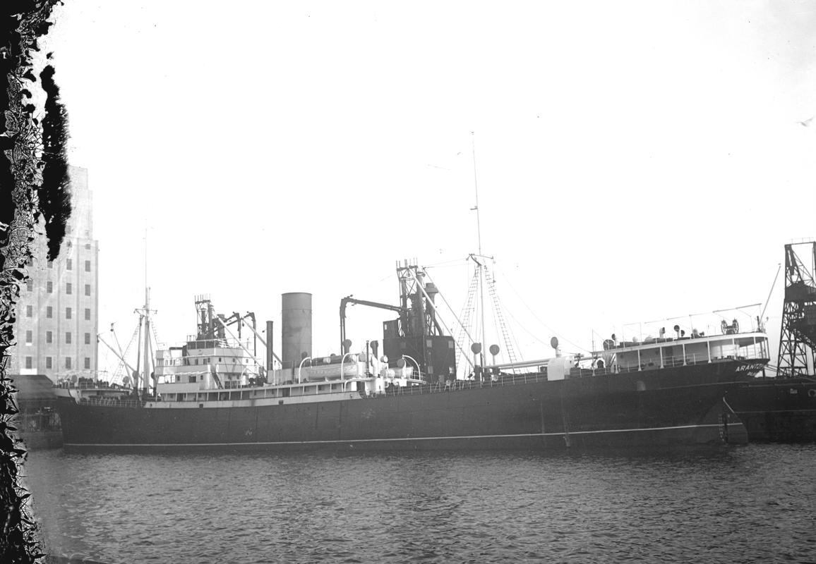 M.V. ARANTAZ MENDI, glass negative