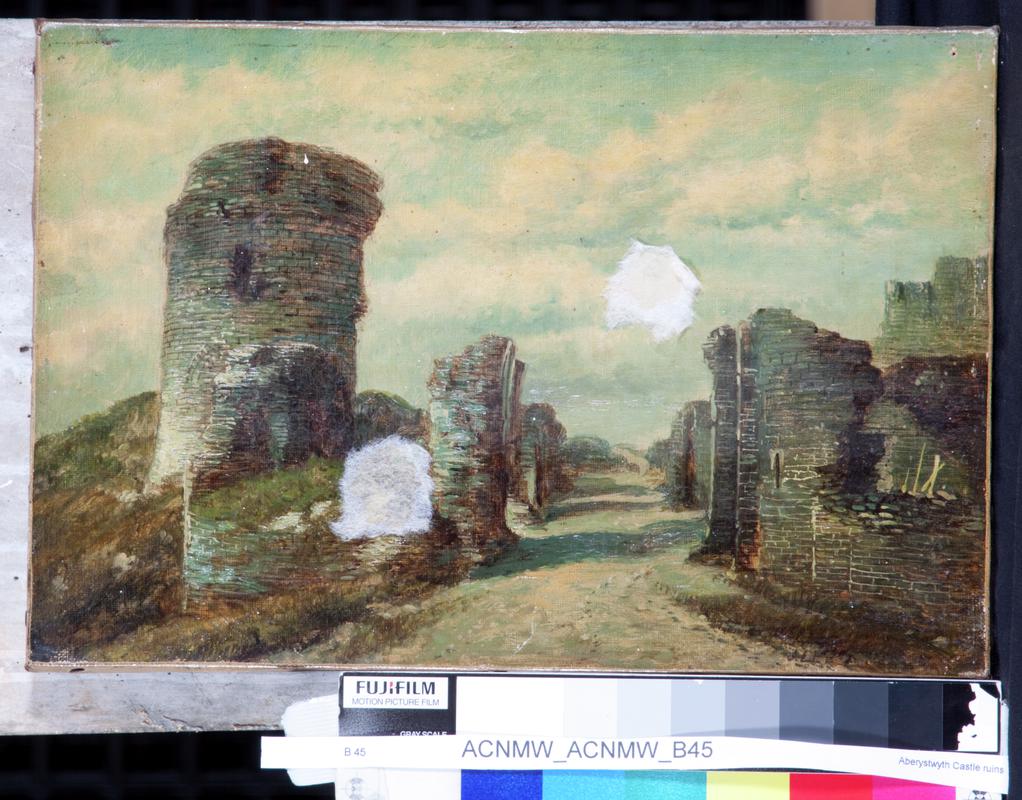 Painting of Aberystwyth Castle ruins