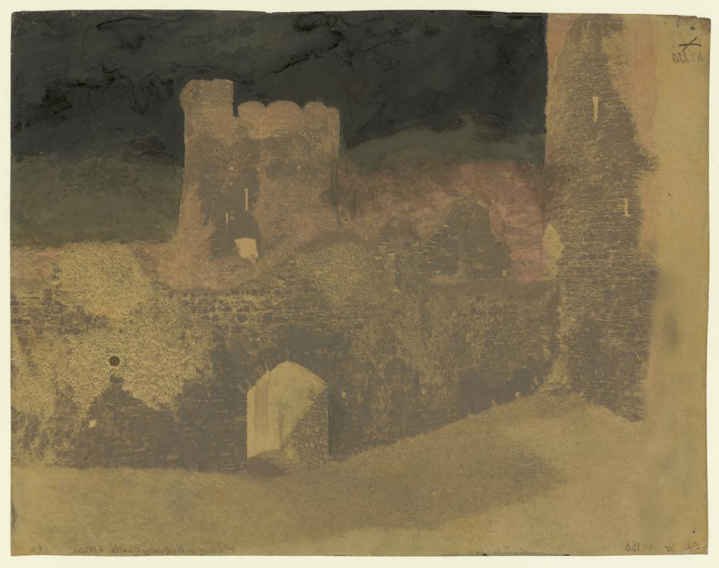 Wax paper calotype negative. 1st Court of Kidwelly Castle, S.Wales