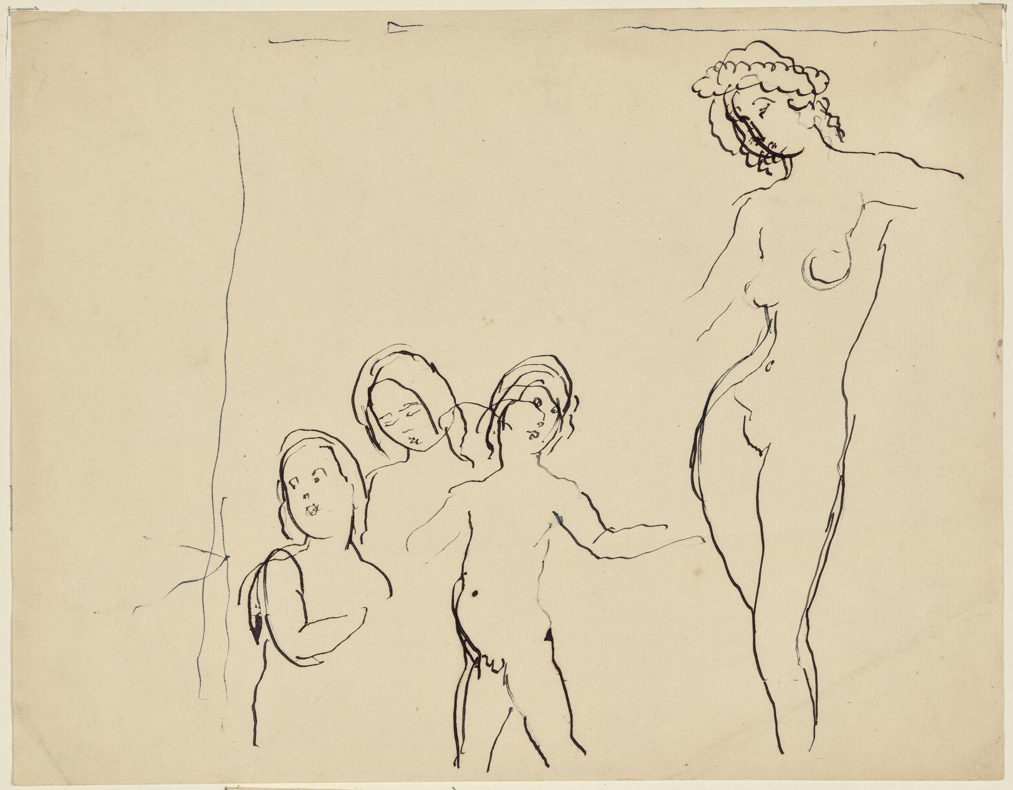 Female Nude with Small Children