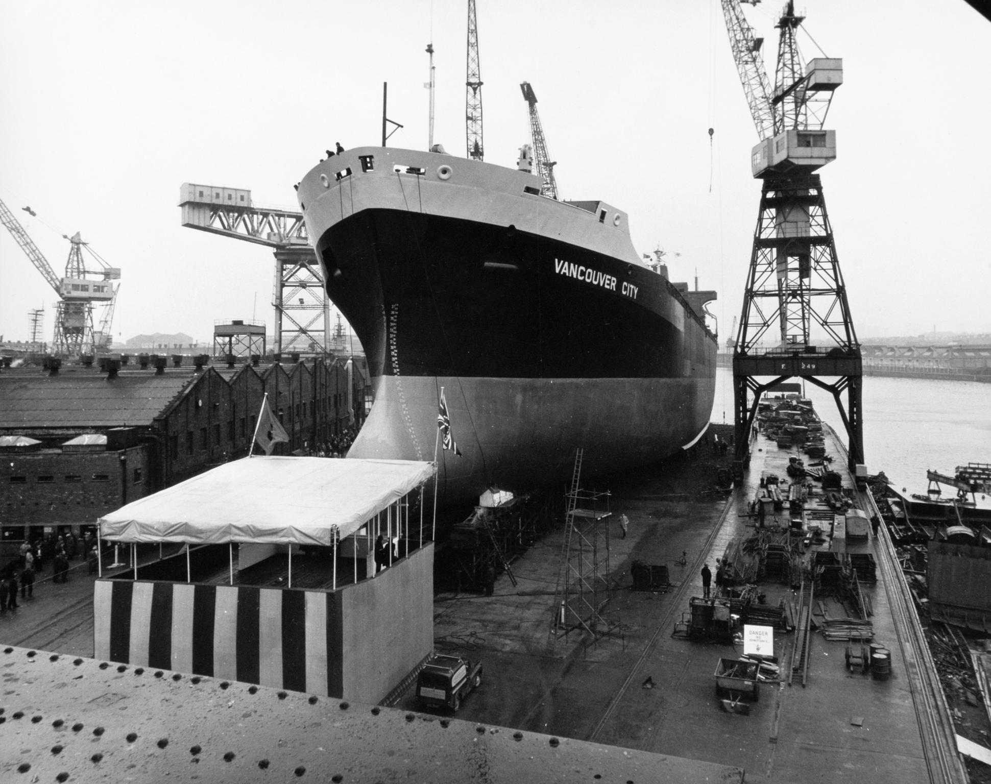 Launch of M.V. VANCOUVER CITY, photograph