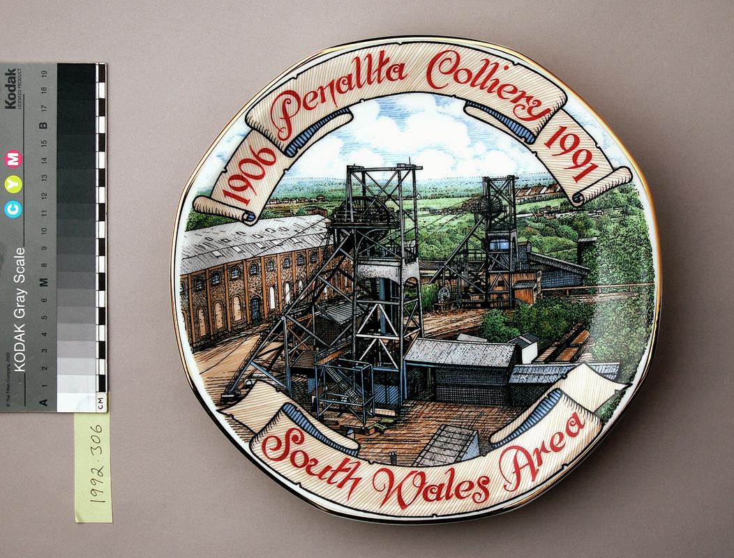Penallta Colliery commemorative plate 1906-1991 (front)