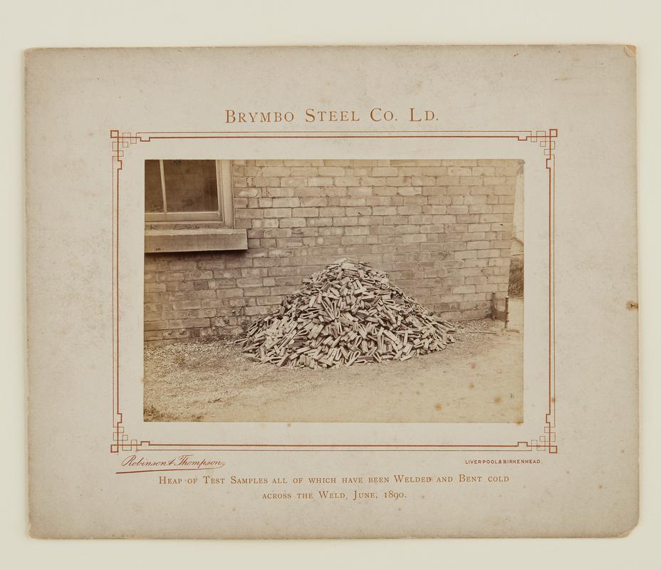 Heap of test samples. Brymbo Steel Co. Ltd.