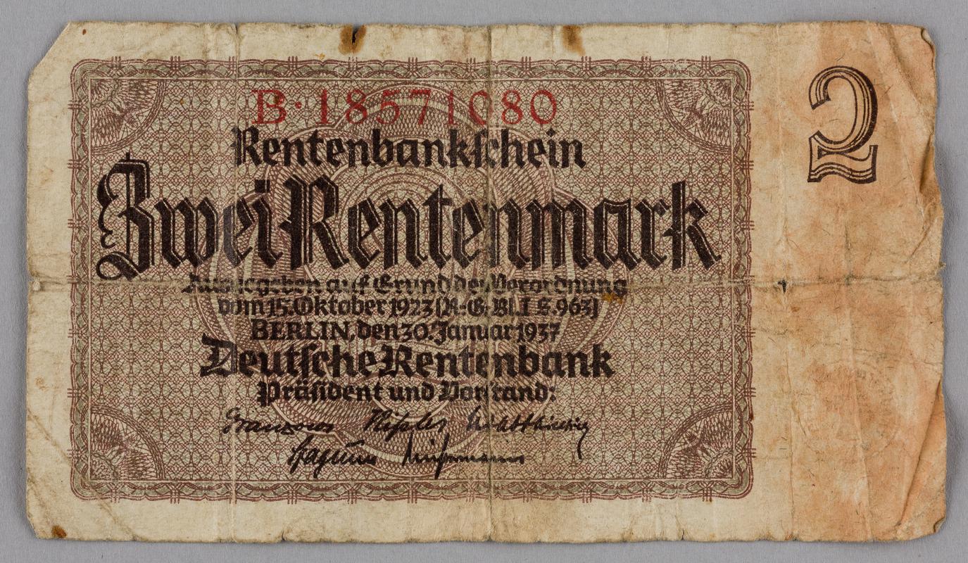 Bank note: 2 Reich Mark