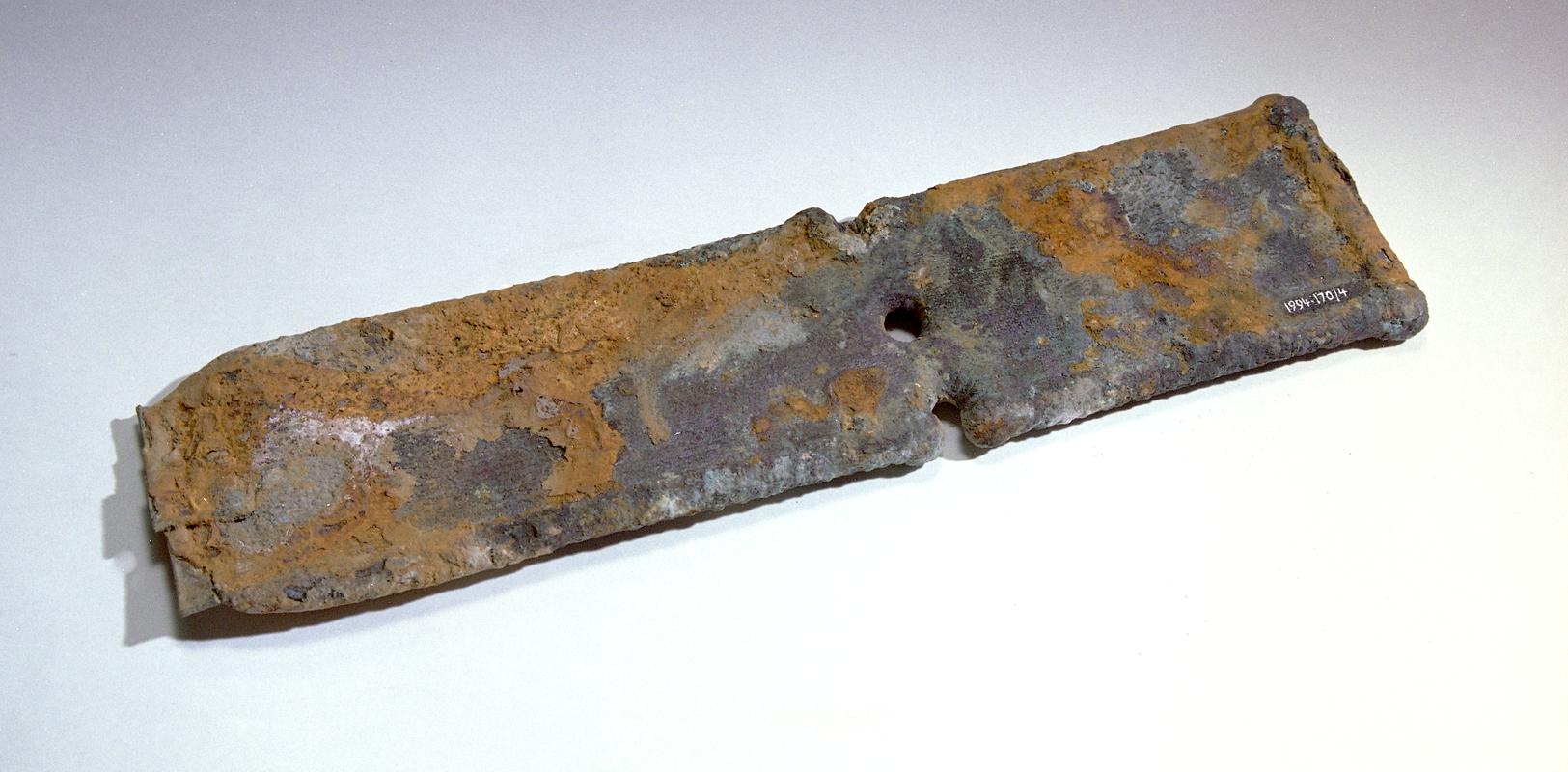 Copper cathode from wreck of S.S. BENAMAIN, 1883