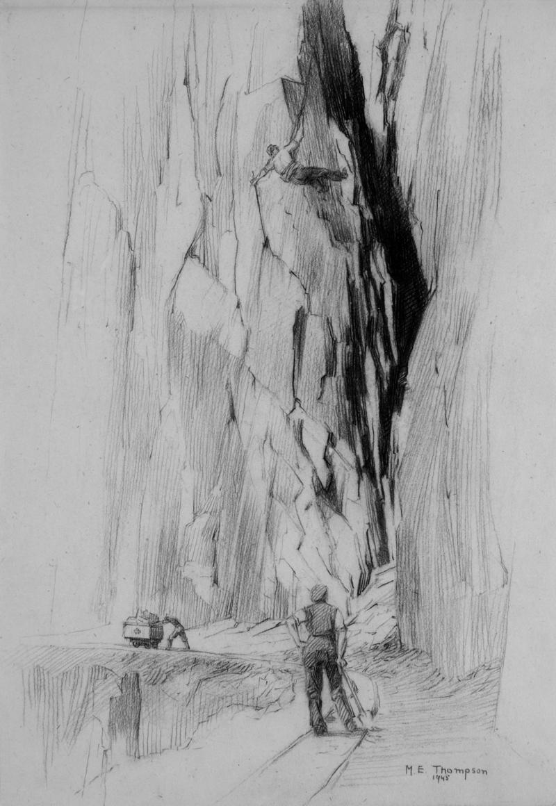 Partners Eben and Herbert Evans Working on Sebastopol Gallery (drawing)