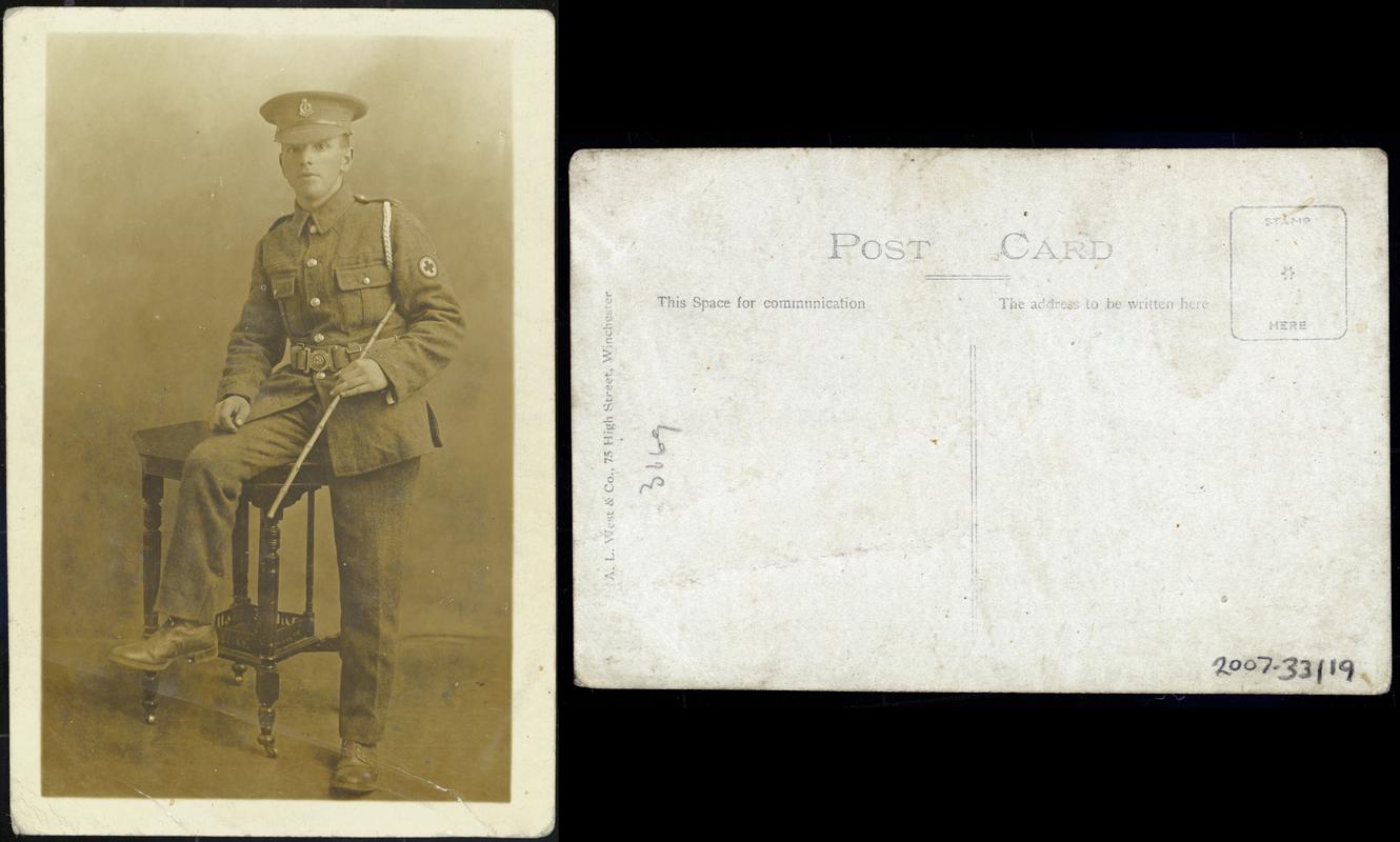 portait of a soldier (possibly Evan W Jones) (front &amp; Back)