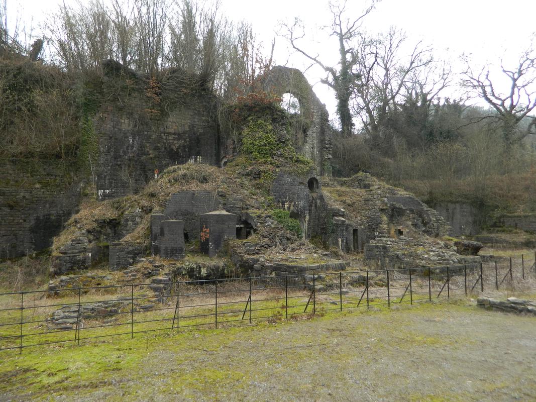 Clydach Ironworks remains: blast furnaces nos. 1 &amp; 2 from the south west.