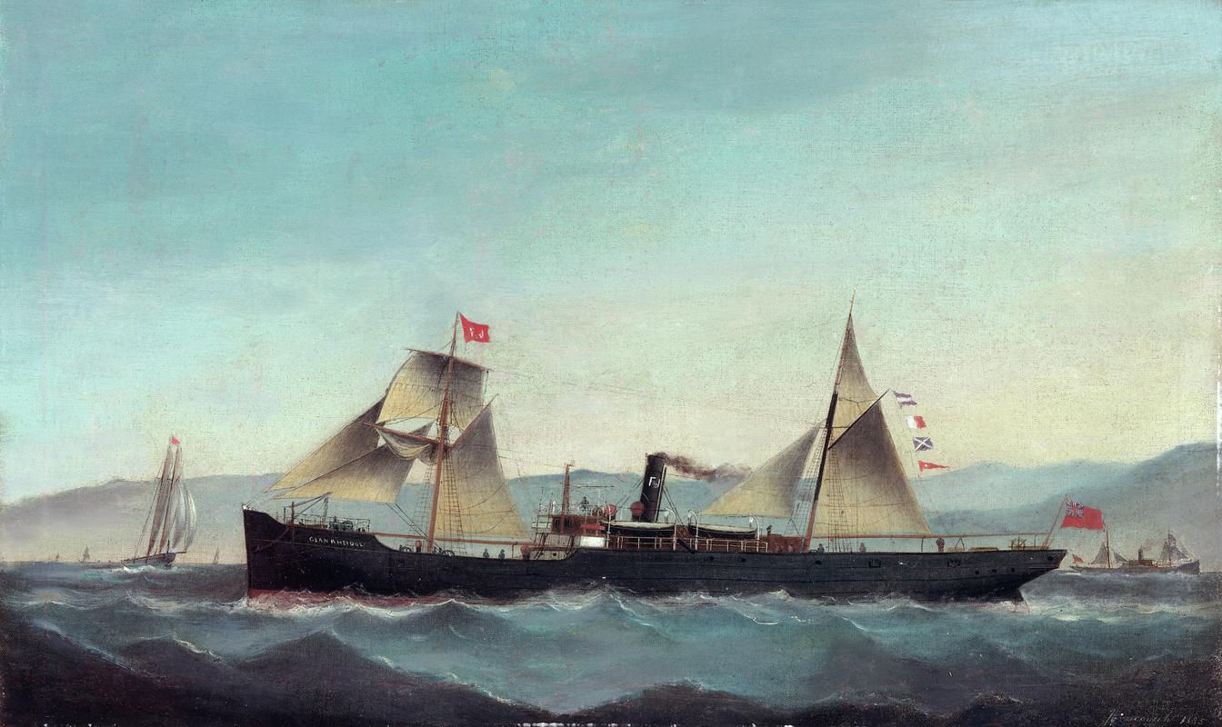 Painting of &quot;GLANRHEIDOL&quot; steam ship