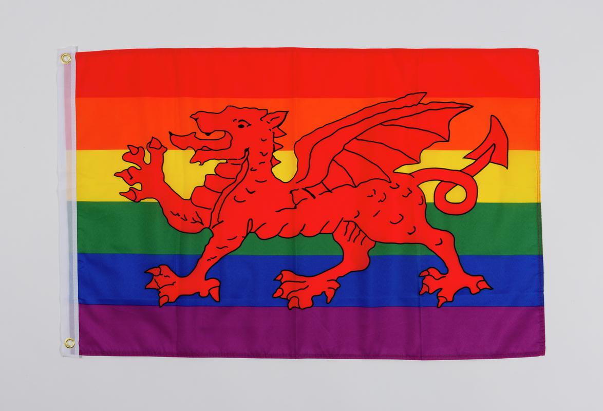 Rainbow Pride Welsh Dragon flag.