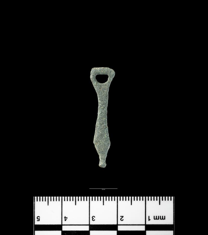 Roman copper alloy lanceolate pendant