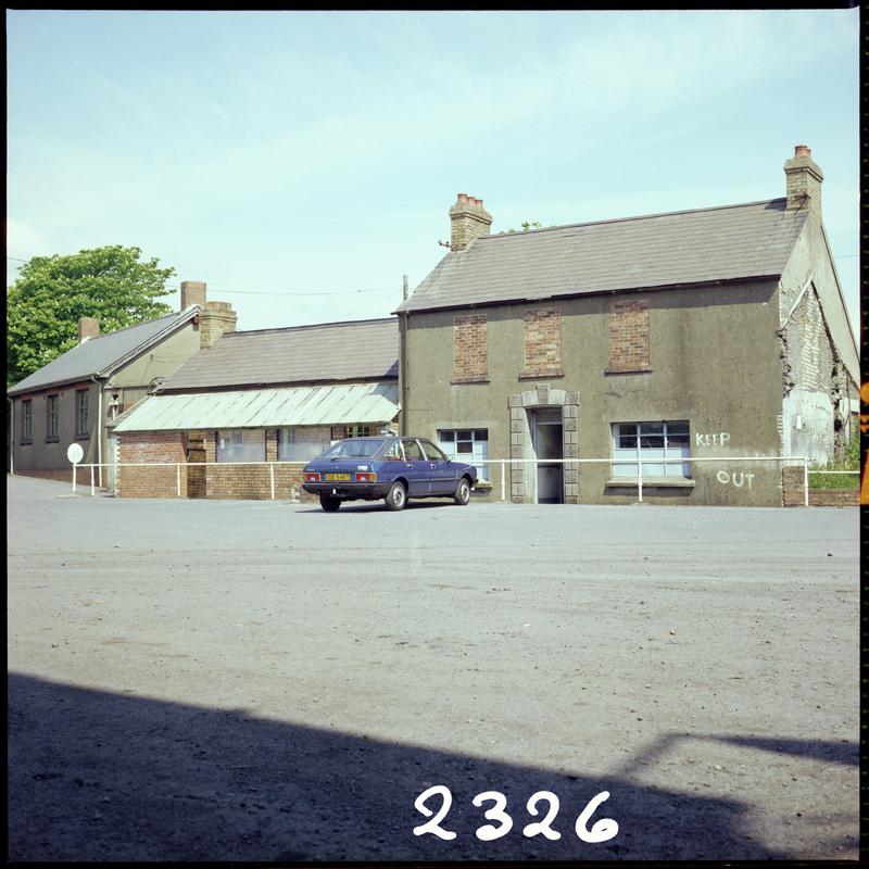 Colour film negative showing Morlais Colliery buildings, 13 May 1981.  &#039;Morlais 13/5/81&#039; is transcribed from original negative bag.