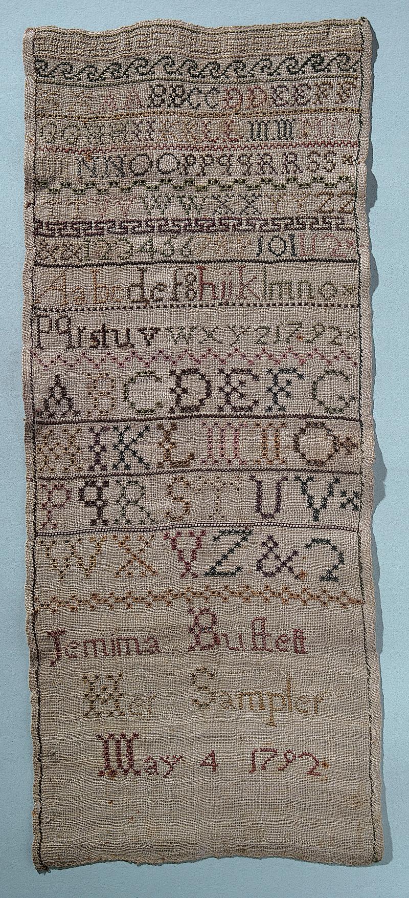 Sampler, made in Glamorgan, 1792