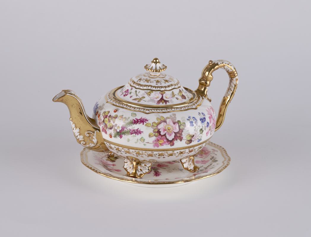 Teapot, cover and stand