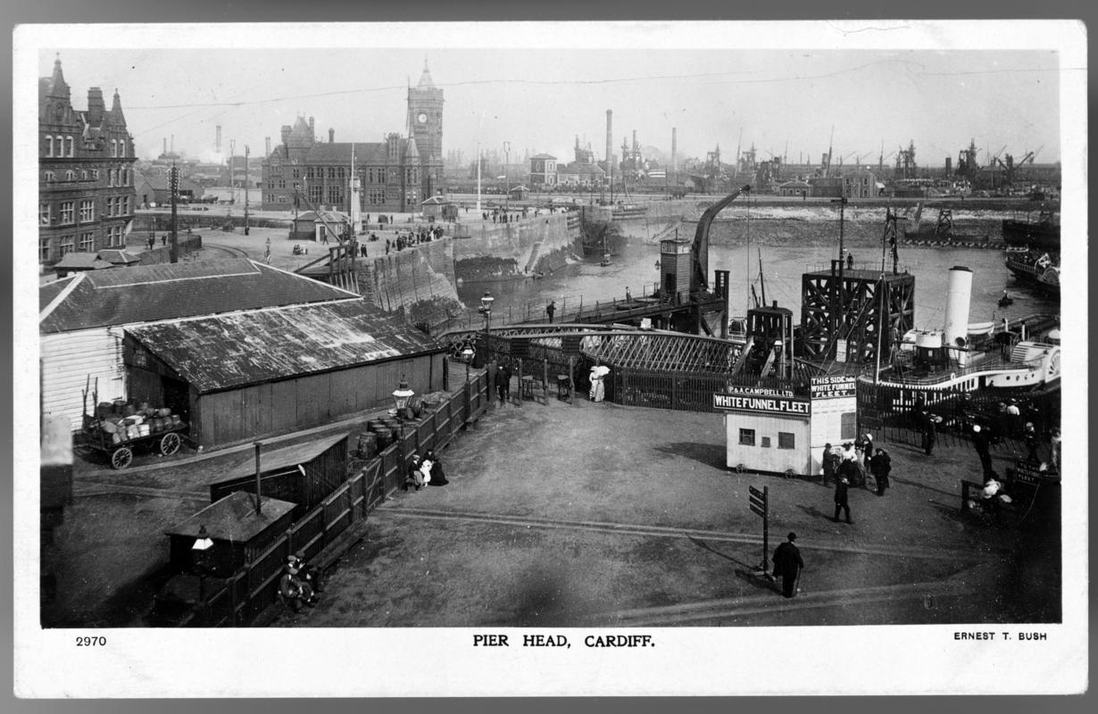 P. &amp; A. Campbell Ltd.&#039;s White Funnel Fleet landing stage at Pierhead, Cardiff
