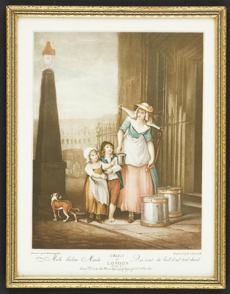 Engraving : Cries of London - Milk Girl Maids