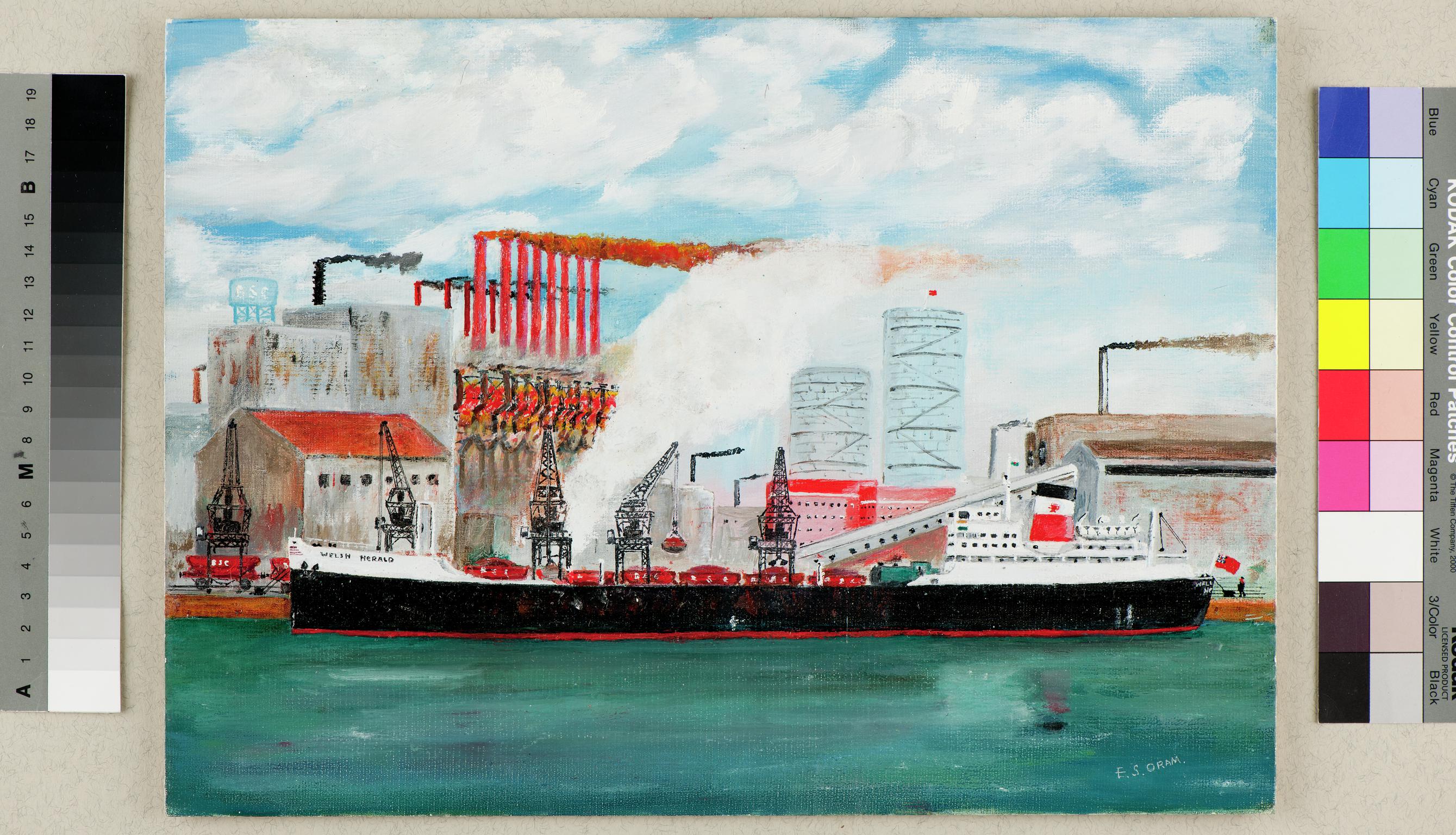 Unloading Iron Ore, Roath Dock, Cardiff (painting)