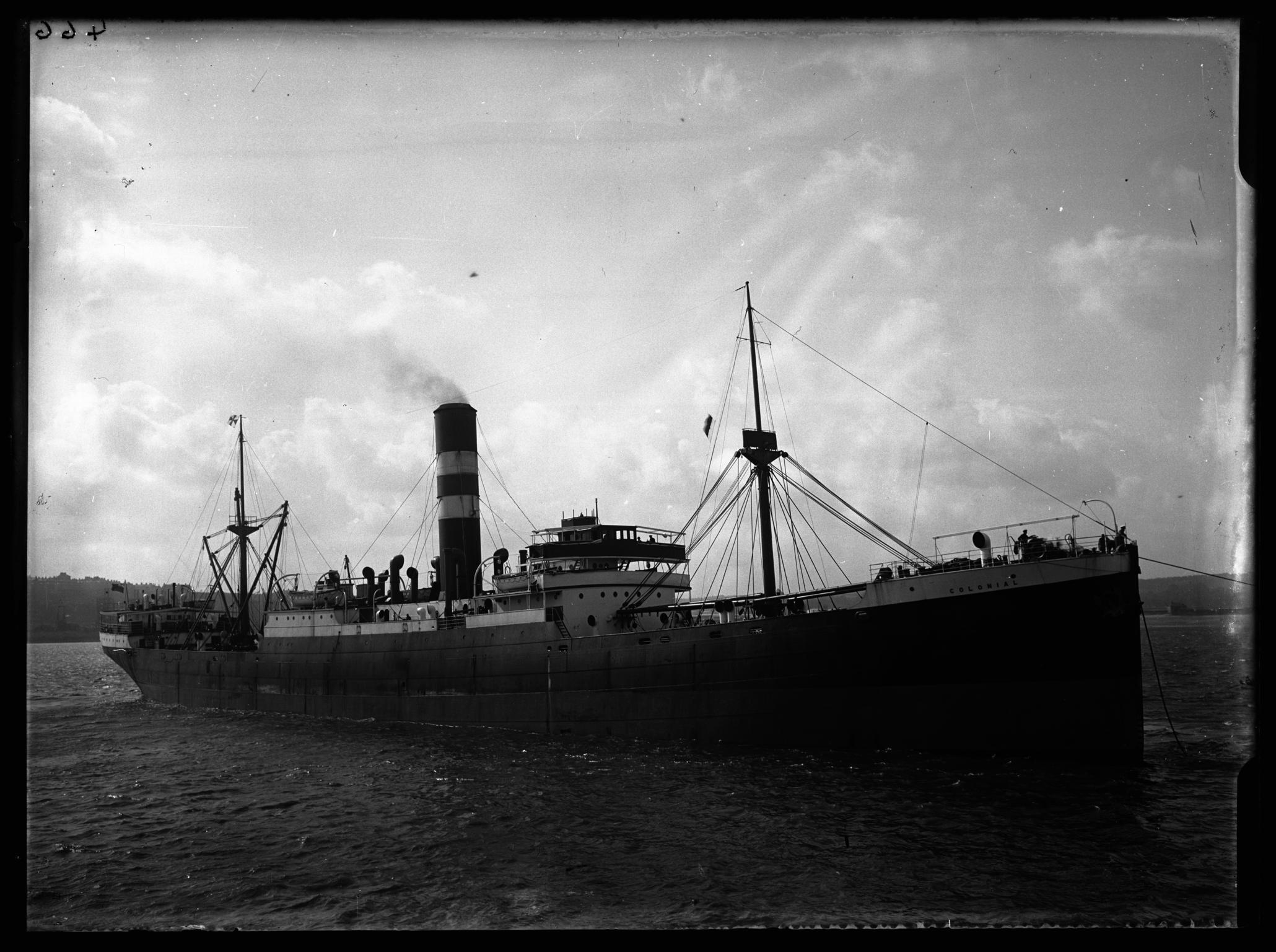 S.S. COLONIAL glass negative
