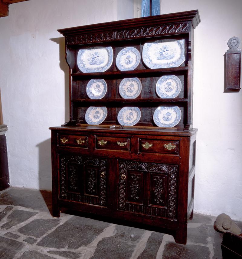 North Wales type dresser with date 1756 carved on frieze