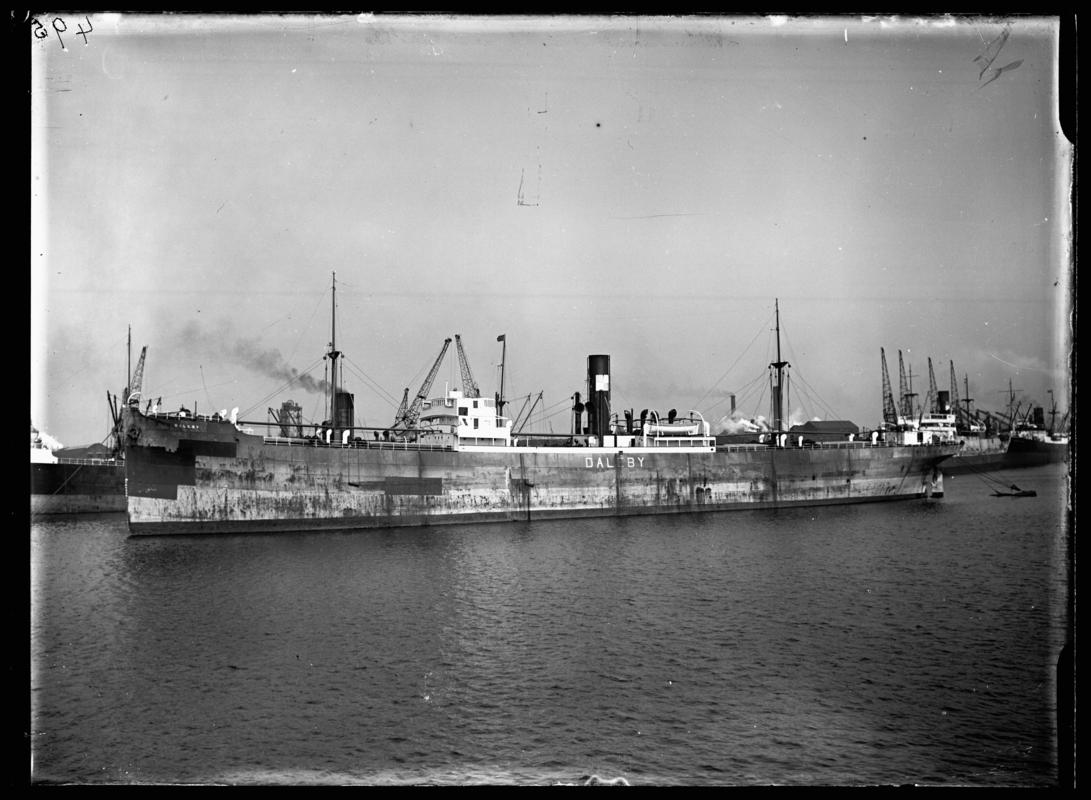 Port Broadside view of S.S. DALEBY in Cardiff  c.1936