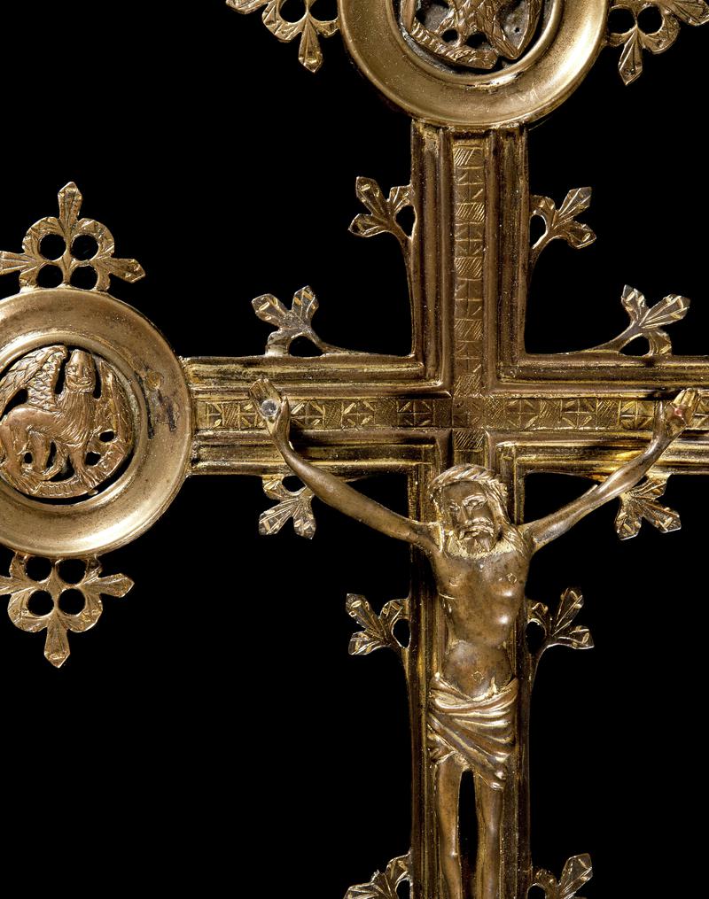 Medieval copper alloy processional cross