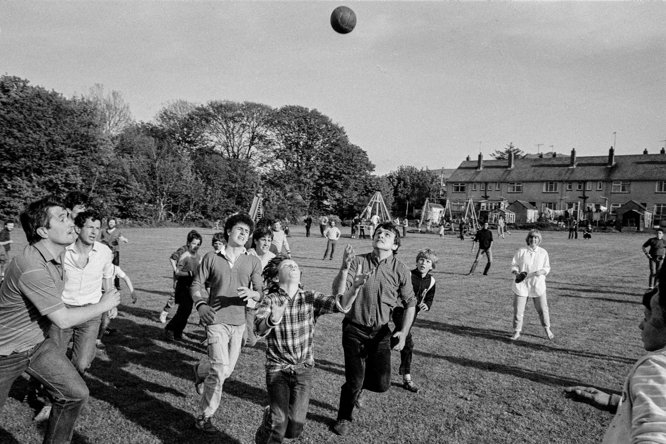 Playing Cnapan (the beginning of Rugby football). Newport, Wales