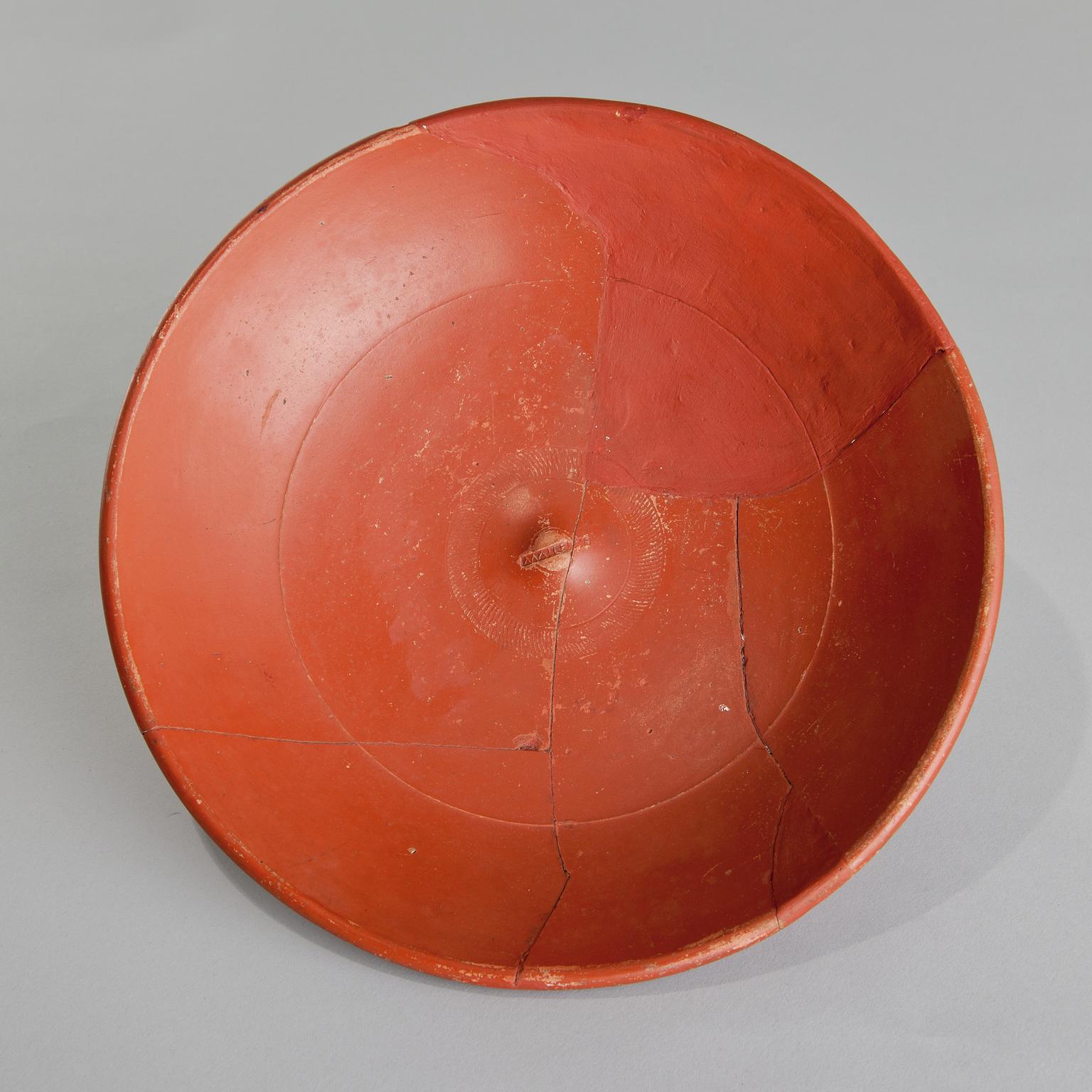 Roman samian bowl, stamped