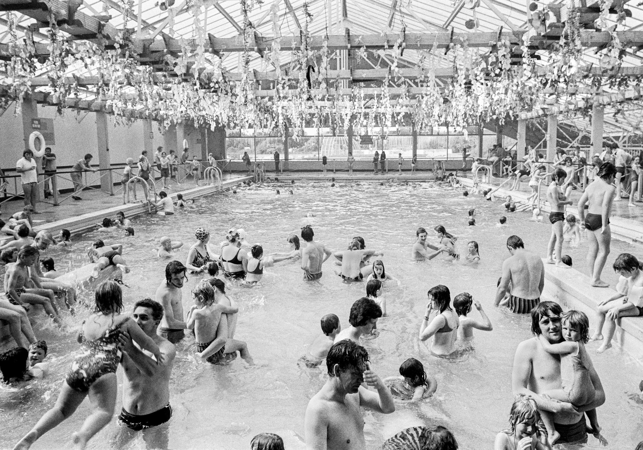 The indoor pool at Butlin's Holiday Camp. A wonderful idea allowing working class people to have cheap family holidays. Pwllheli, Wales