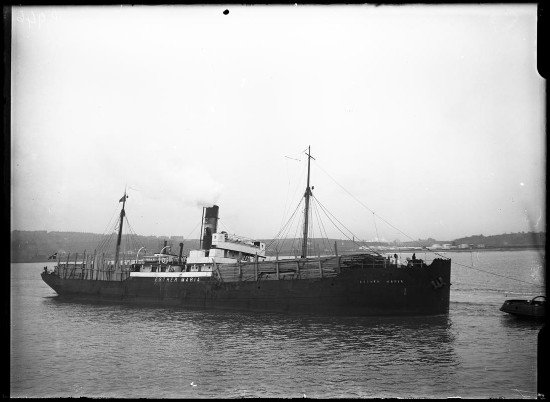 Starboard broadside view of S.S. ESTHER MARIA, c.1936.
