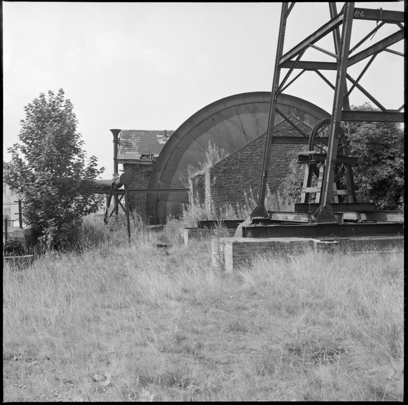 Black and white film negative showing the waddle fan, Nixon&#039;s Navigation Colliery 1974.  &#039;Waddle fan 1974&#039; is transcribed from original negative bag.