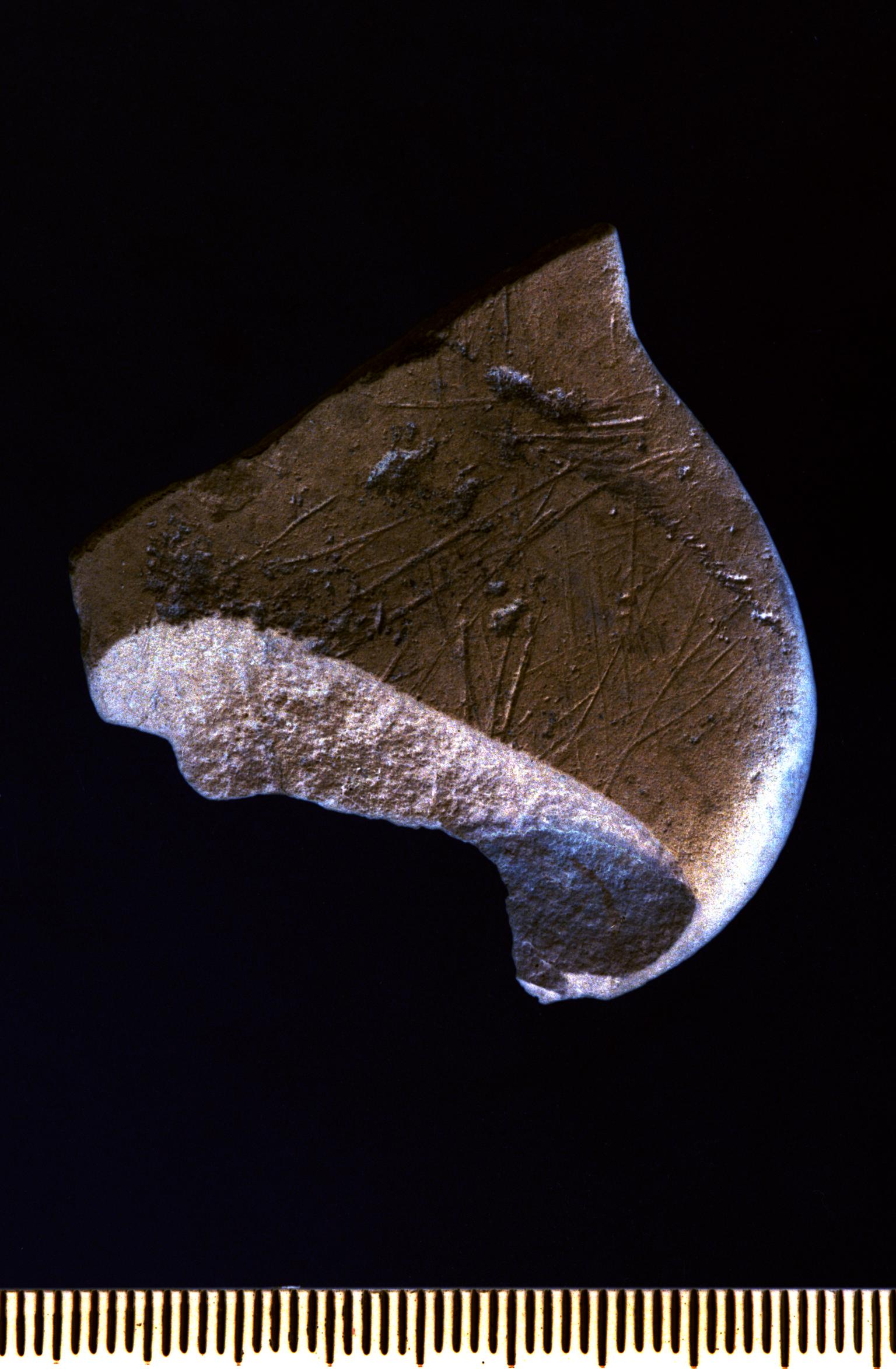 Mesolithic stone decorated pebble
