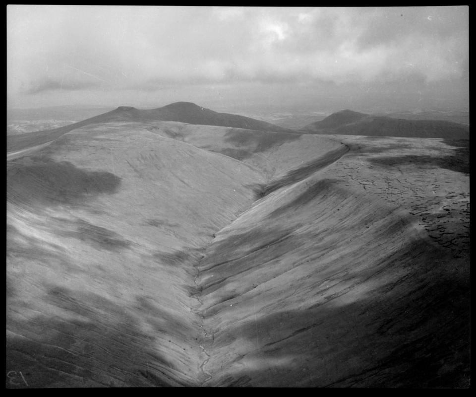 Aerial view of the Brecon Beacons.