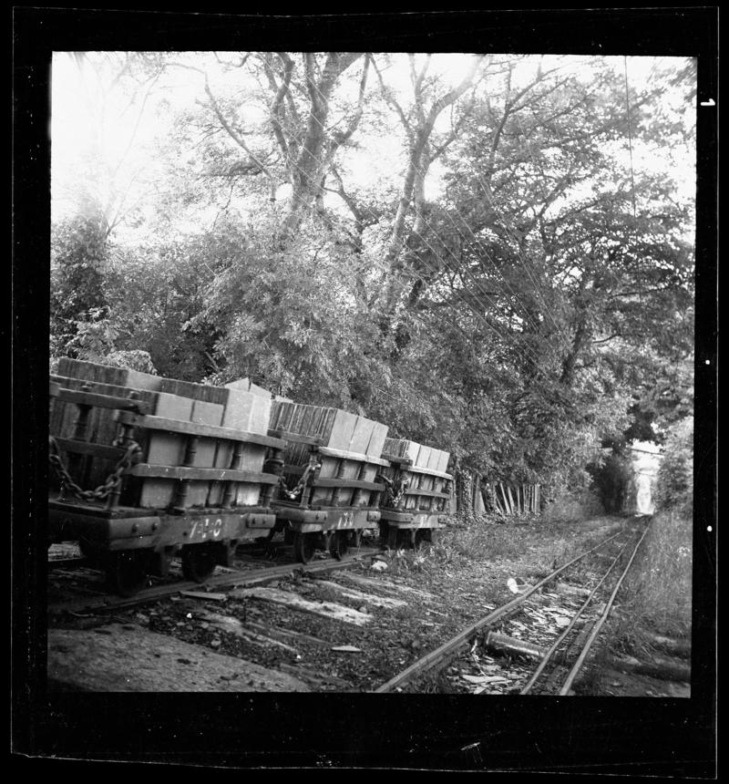 Loaded slate wagon on their way down the incline to Port Dinorwic, 1958-60.