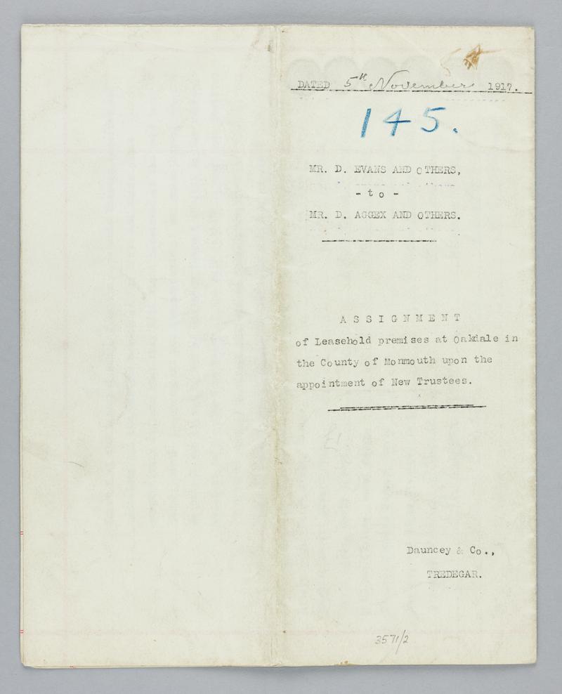 title deed 5th November 1917