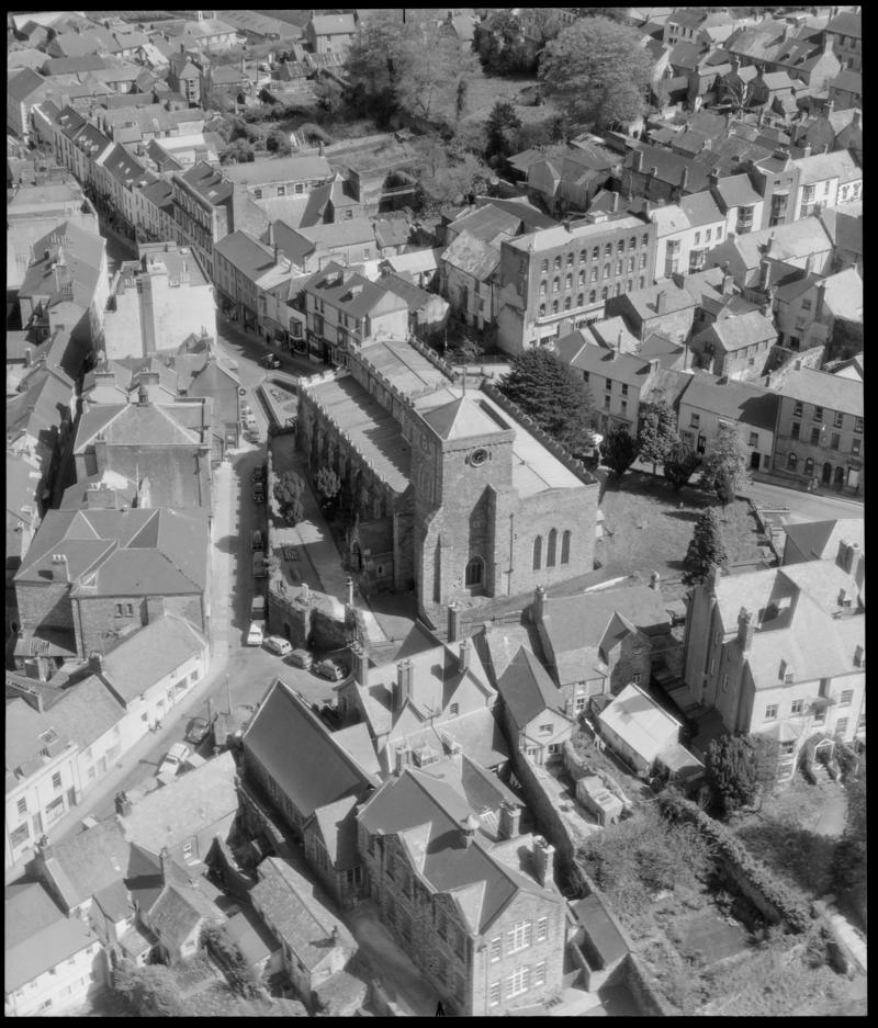Aerial view of church,  Haverfordwest.