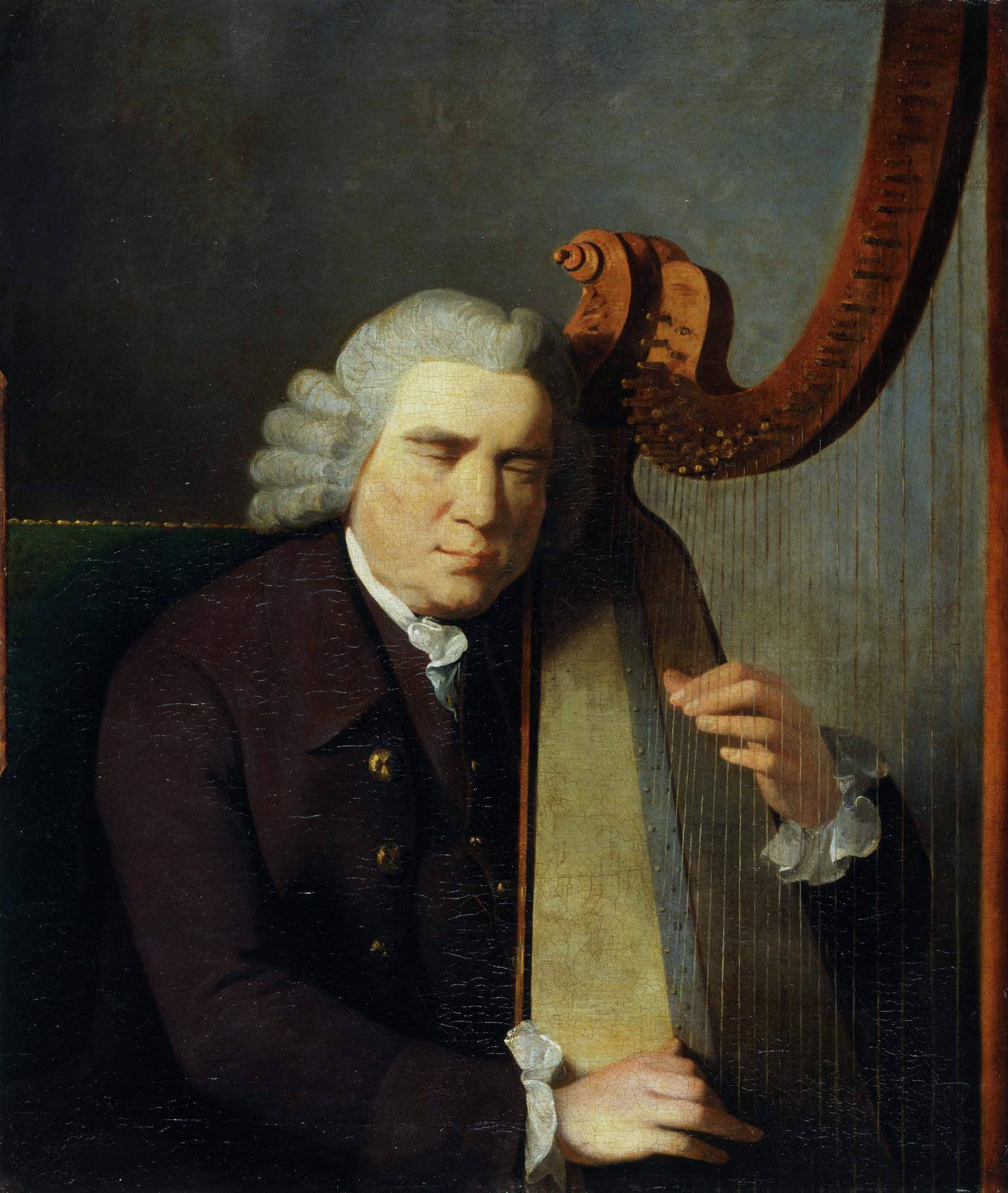 The Blind Harpist, John Parry (about 1710-1782)