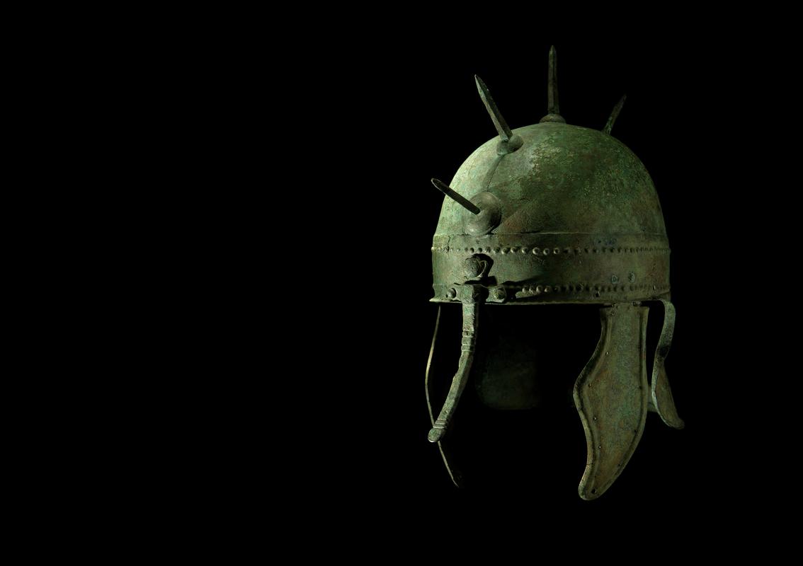 Italian copper alloy helmet
