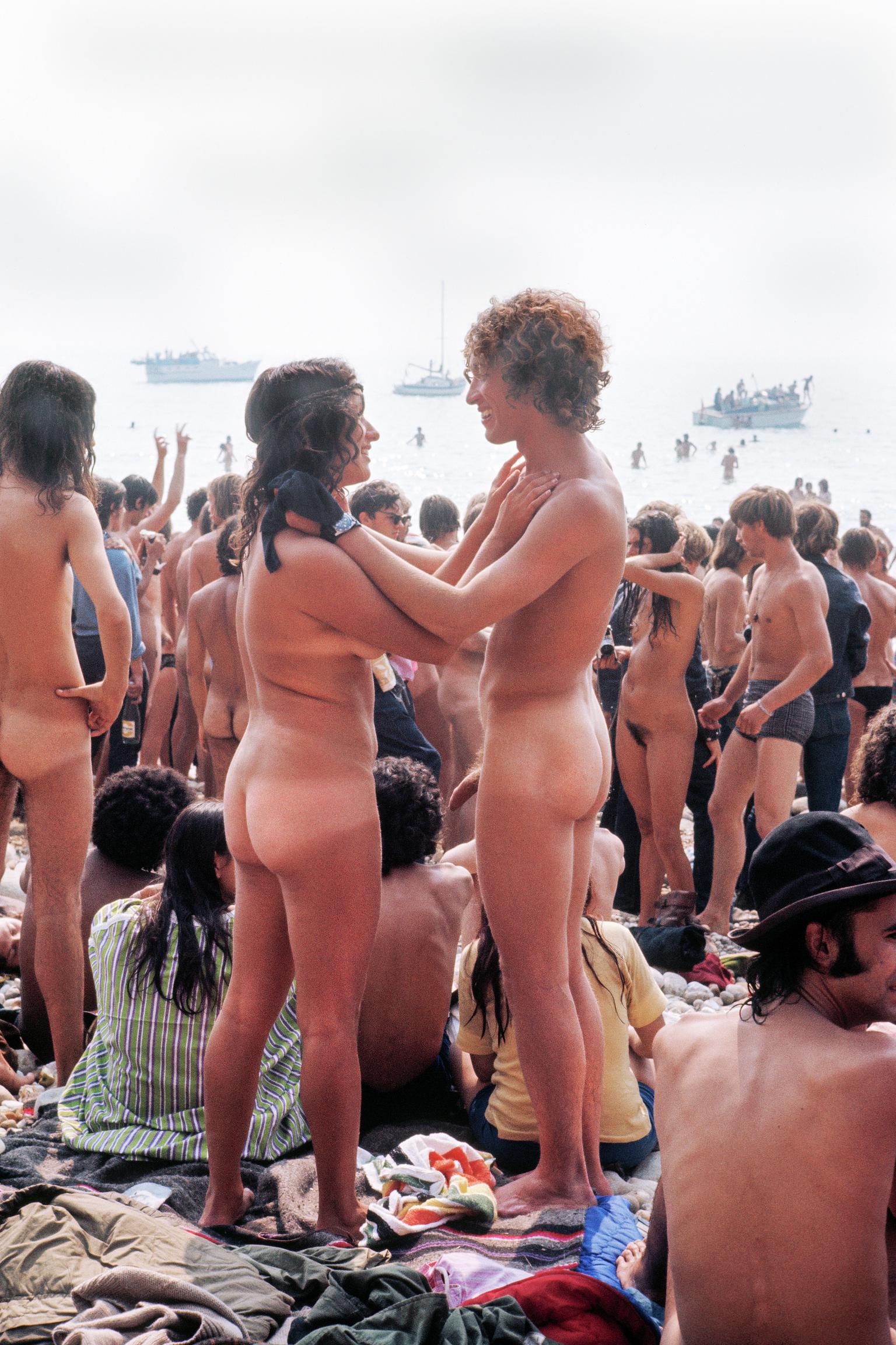 Isle of Wight Festival. At one point 300 people stripped naked and dashed into the sea