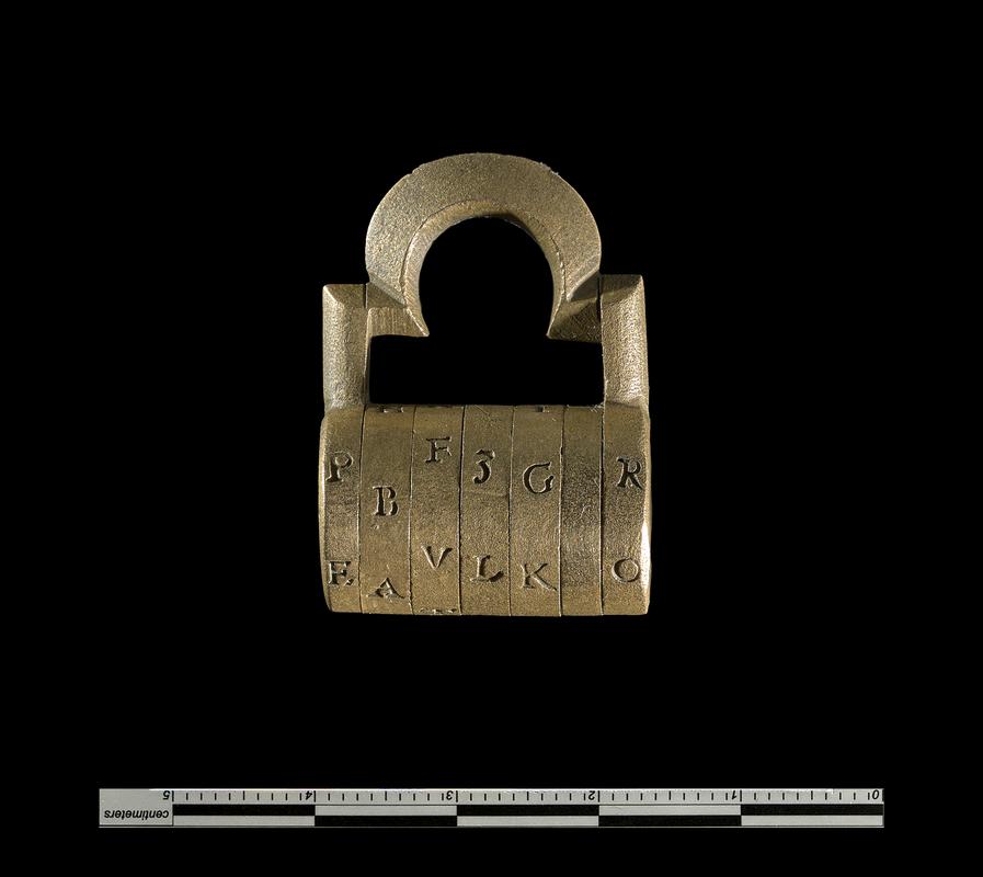Post-Medieval copper alloy combination lock