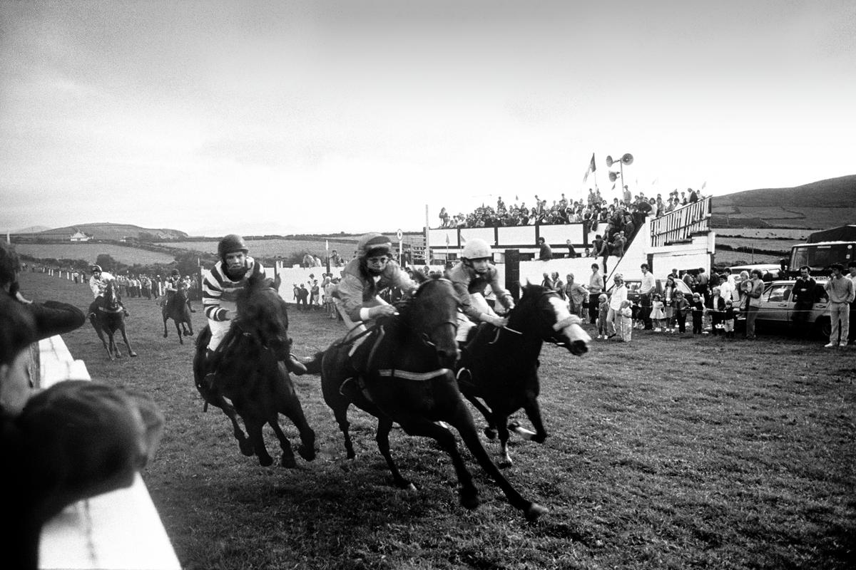 IRELAND. Killarney. Visually the most Irish part of Ireland. Balliniaggart Race Track must be the smallest and one of the most picturesque in the world with its tiny grandstand and both male and female teenage jockeys riding Flappers  none thoroughbred, half bred horses. 1984