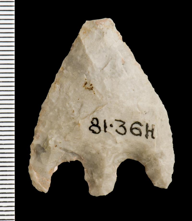 Bronze Age flint barbed and tanged arrowhead