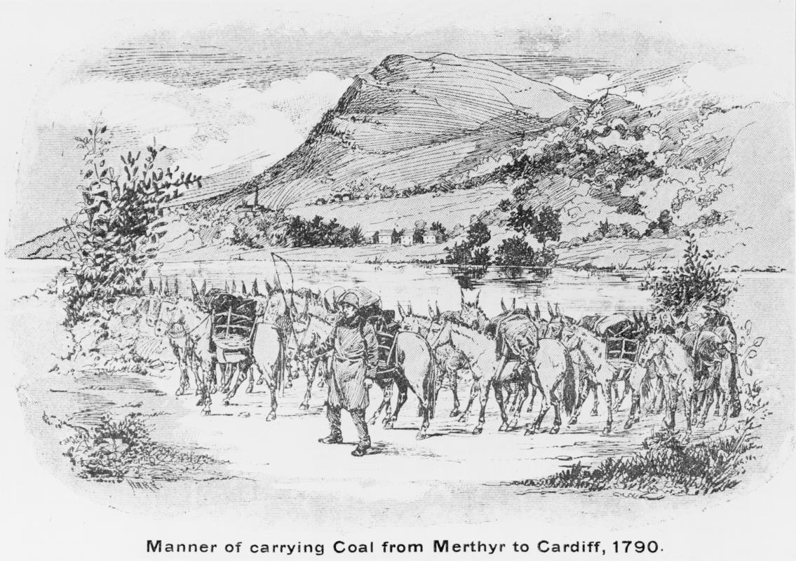 Manner of carrying Coal from Merthyr to Cardiff, 1790