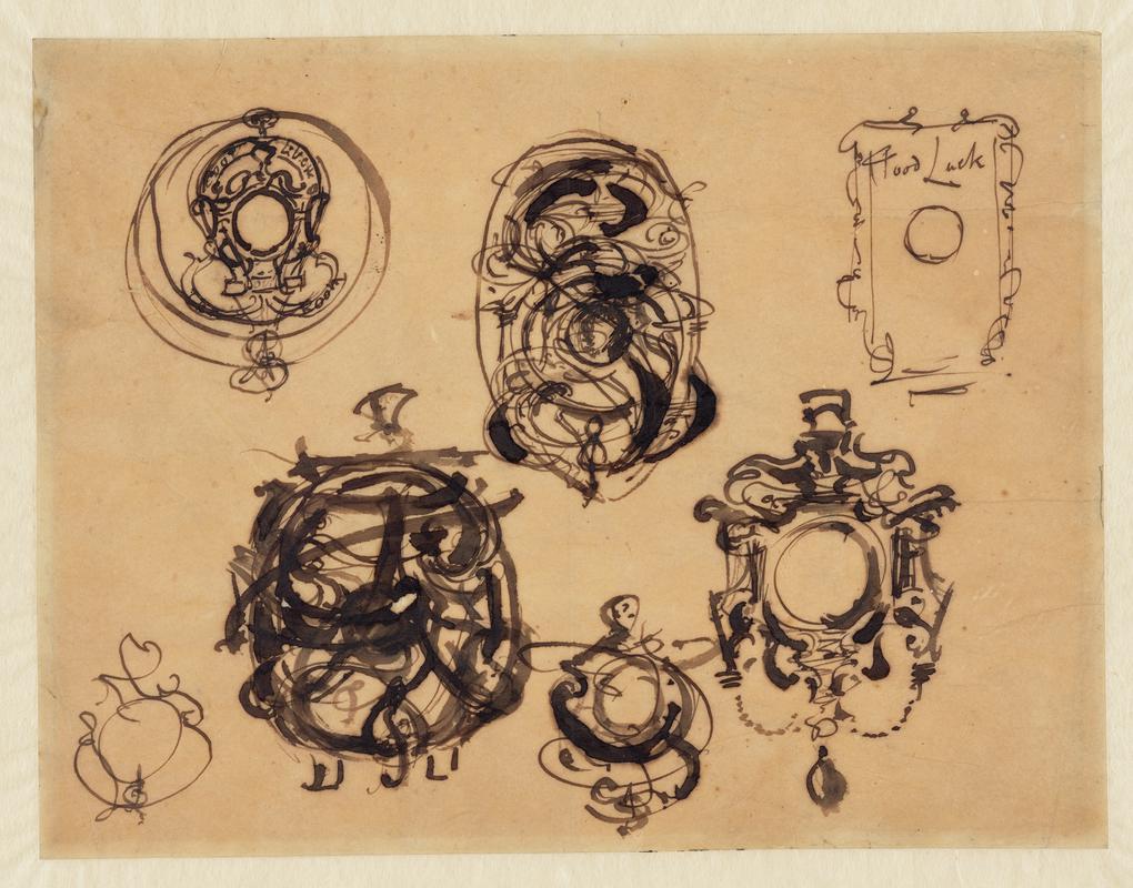 Seven sketches for pendants