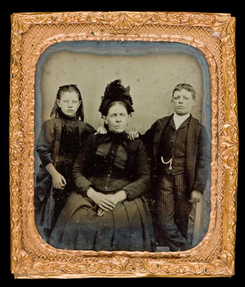 Portrait of woman with boy and girl. c.1880