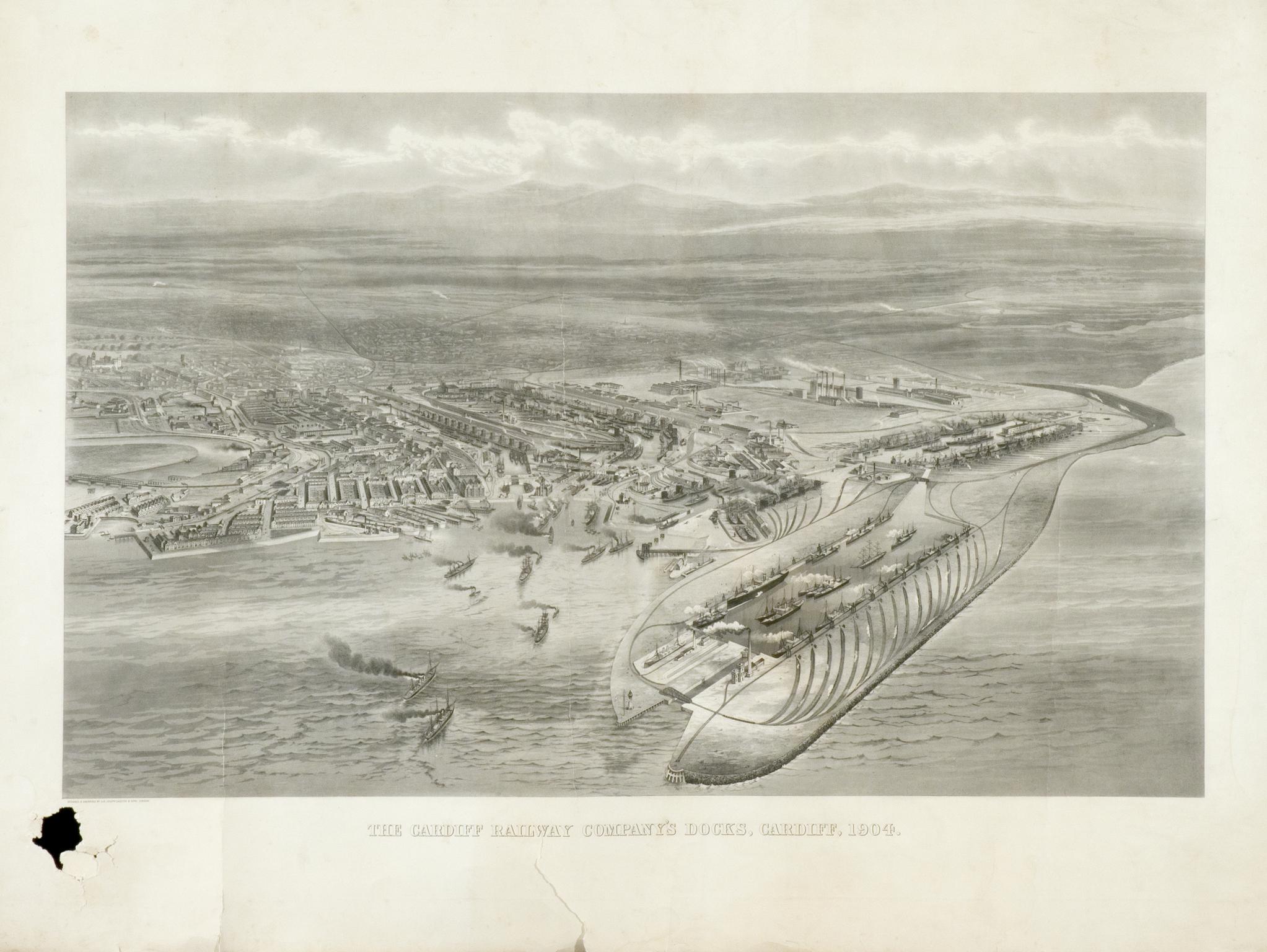 The Cardiff Railway Company's Docks, Cardiff, 1904 (print)