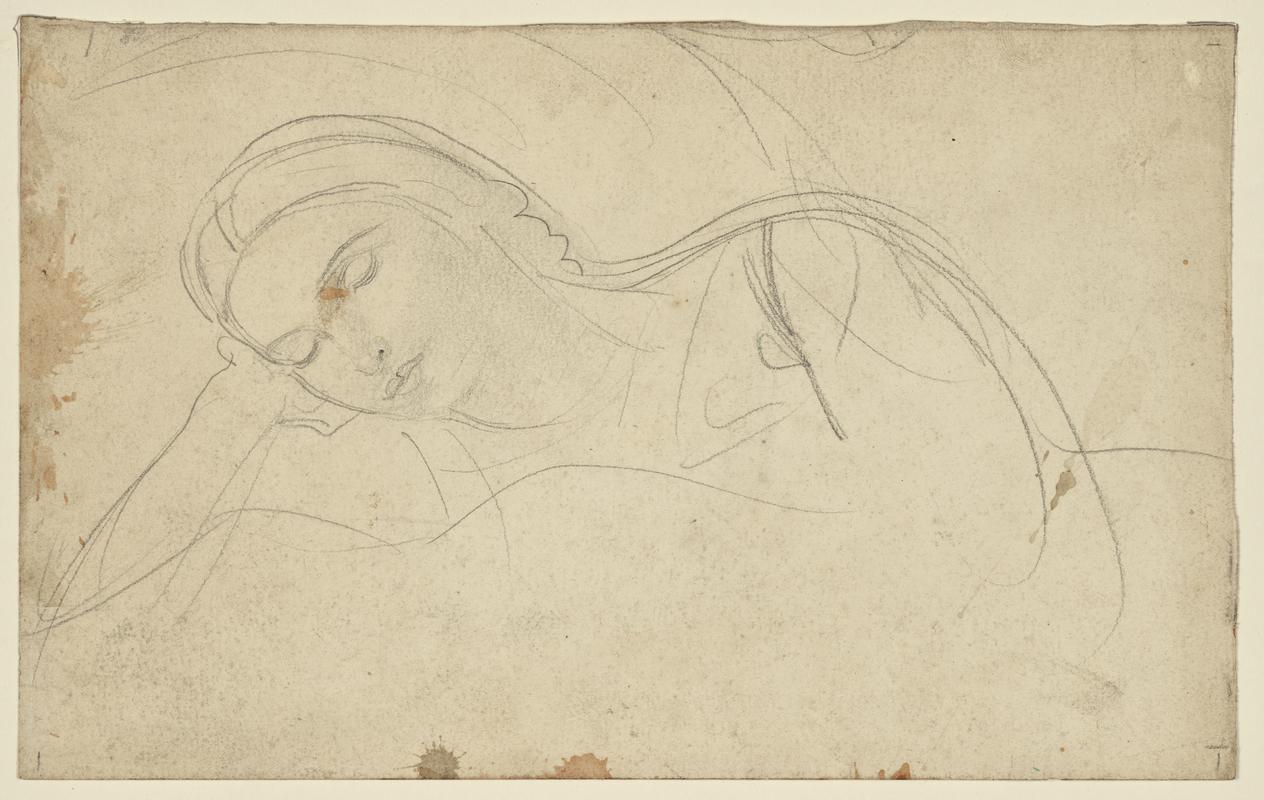 Head and Shoulders of a Woman Lying Down