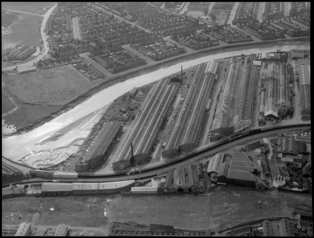 Aerial view of Renold Chains, Cardiff.